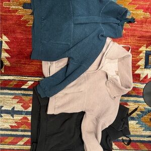 Navy and Blush and Black Quarter Zips - 3 Pack